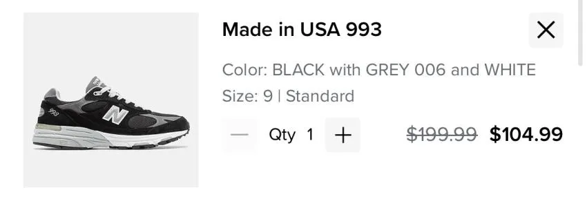 993 블랙 / 네이비 $104.99