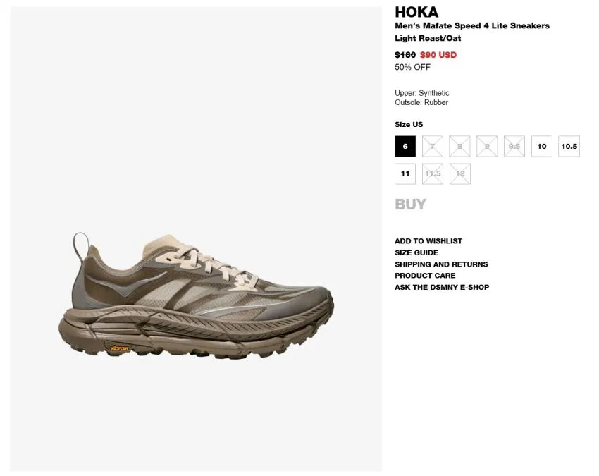 Hoka Mafate Speed 4 90달러 등 도버뉴욕 세일상품 추가