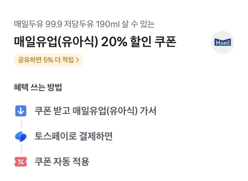 기한임박) 매일유업 소화가 잘되는 우유 120ml x 48팩 / ￦12,720