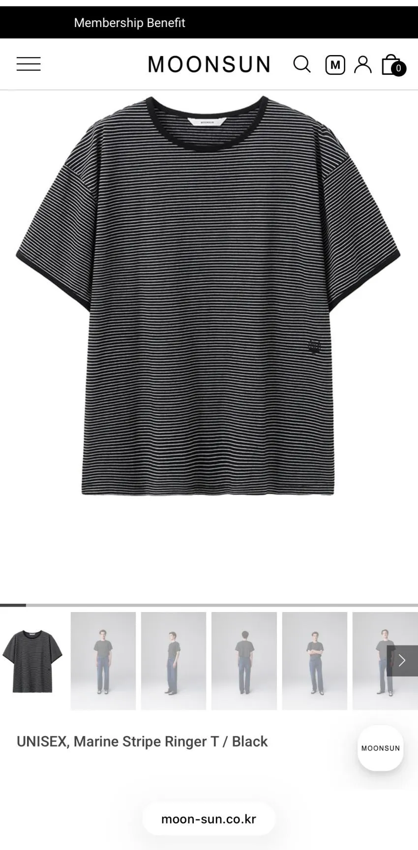 Marine Stripe Ringer T / Black,