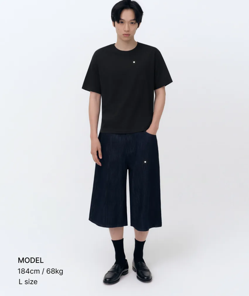 무탠다드 크롭 티셔츠 블랙