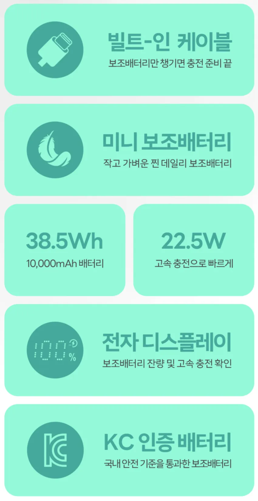 프롭스 PD 고속충전 10000mAh 기내반입 일체형