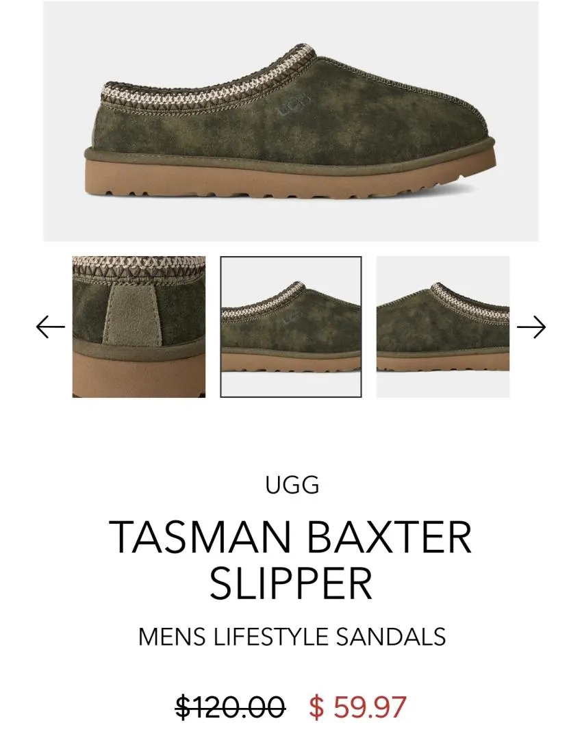 어그 타스만 박스터 올리브 $59.97