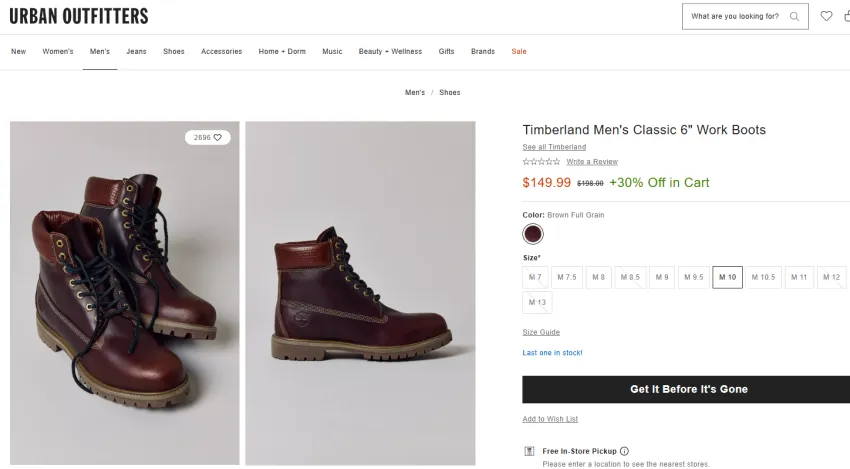 어반아웃피터스 Timberland Men's Classic 6" Work Boots