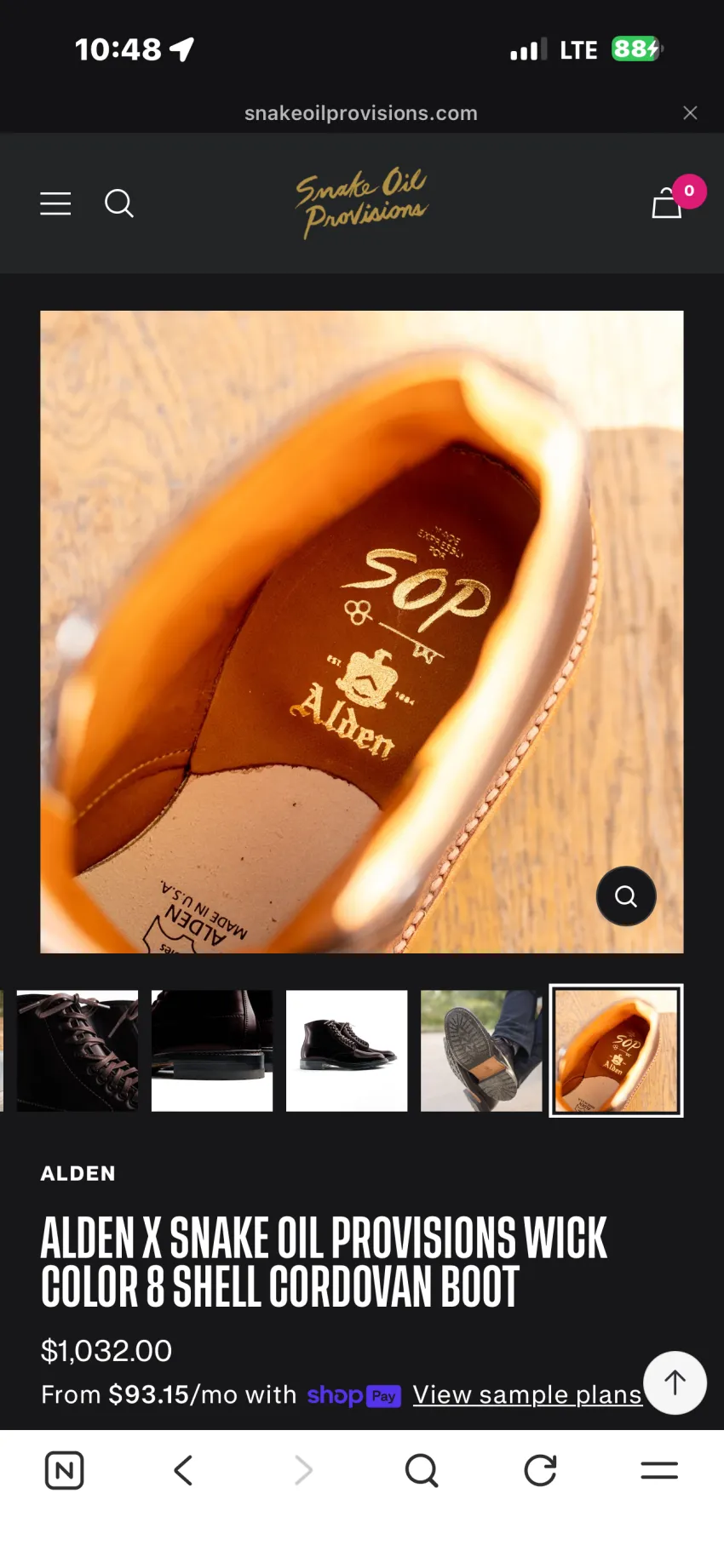 알든 x SOP 익스클루시브 SHELL 코도반 부츠 2종