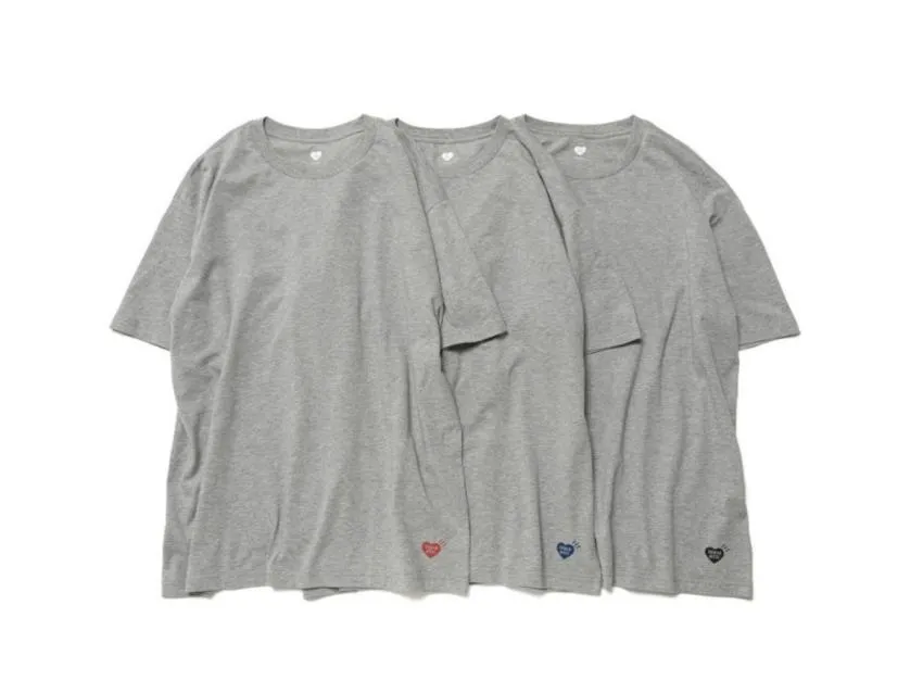 휴먼메이드 하트 언더 로고티 3PACK