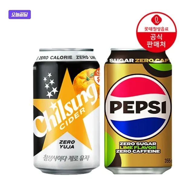 칠성사이다제로 유자 355ml 24+펩시제로제로 355ml 24