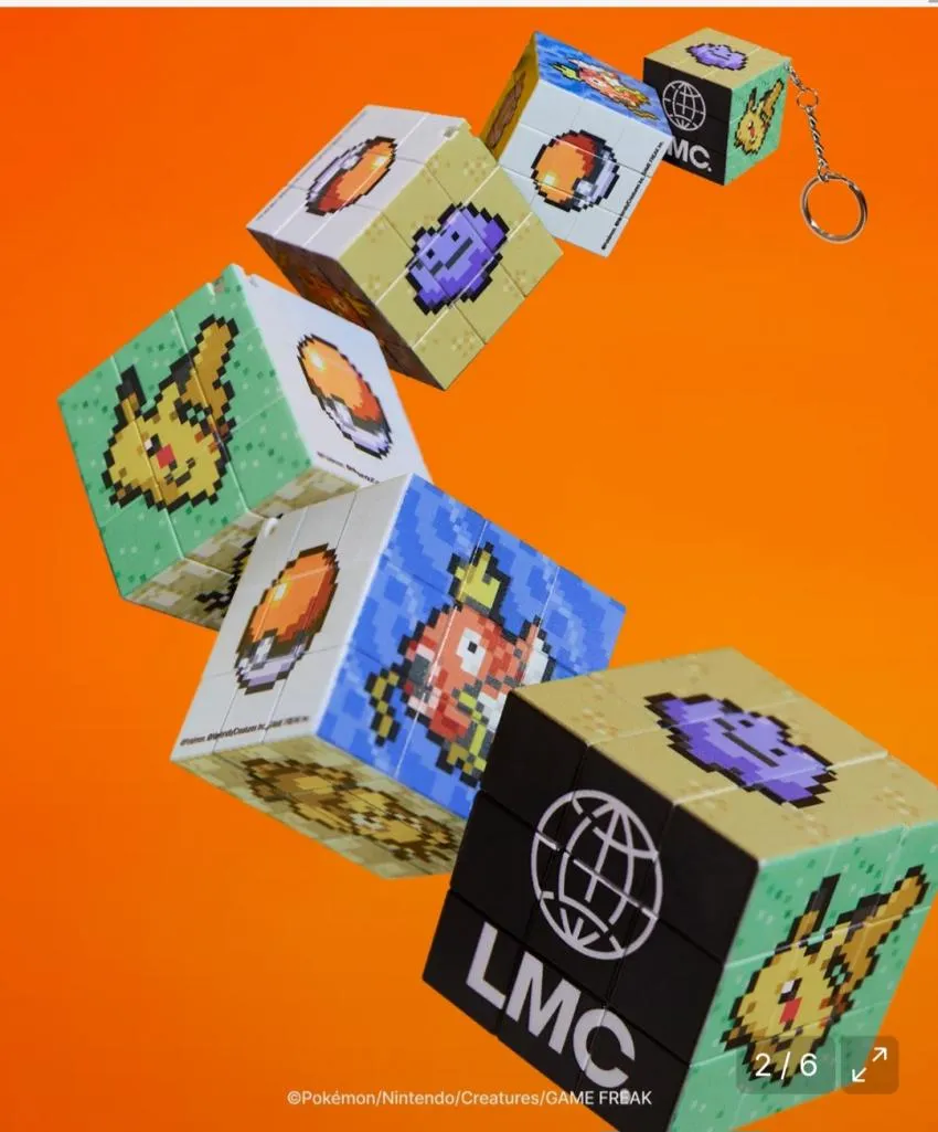 Pokémon Pixel Art Cube Keyring mix