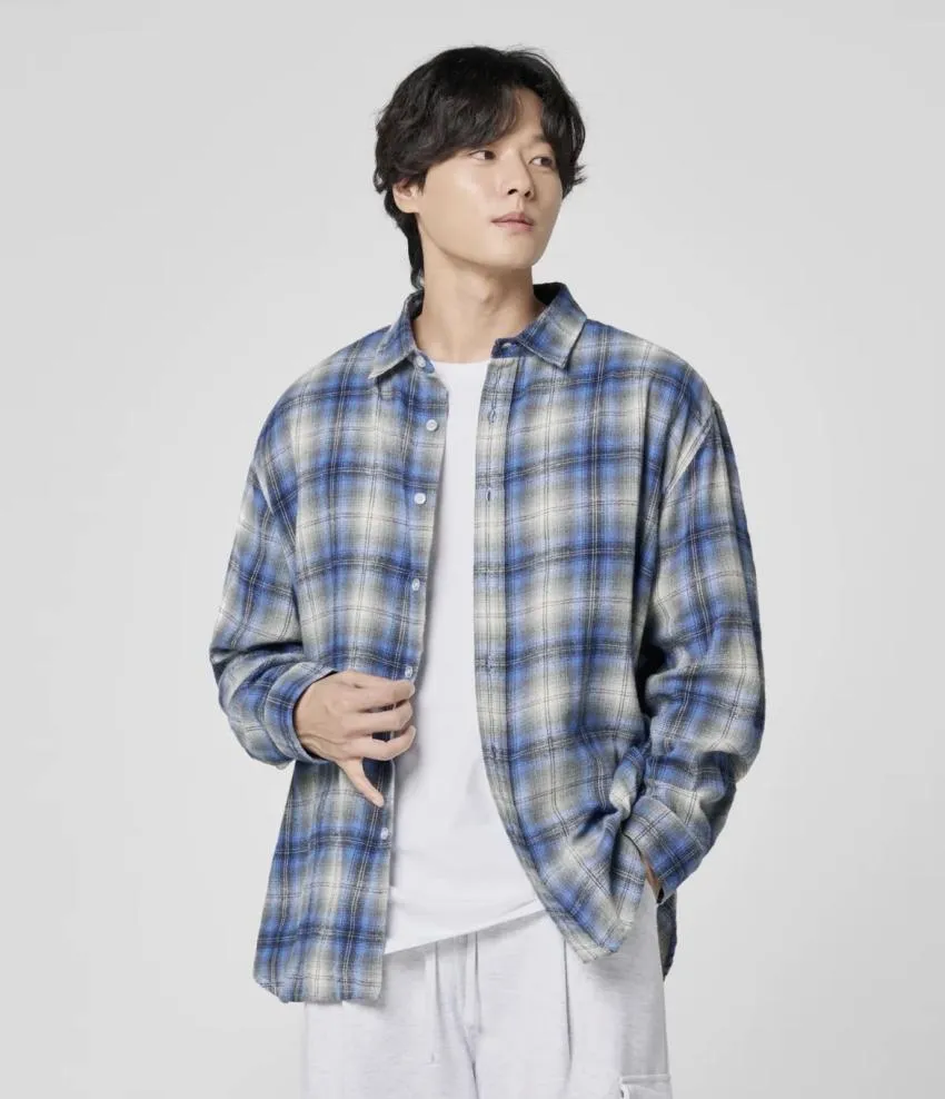 에이지오디/오버핏 플란넬 셔츠