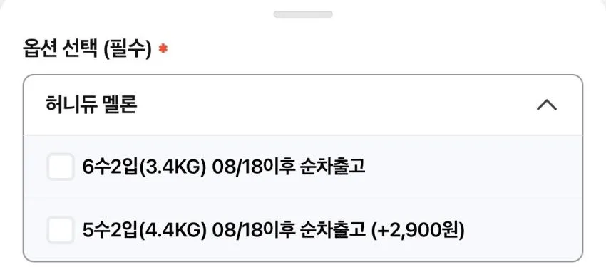 신세계푸드 허니듀 멜론 6수 2입/5수 2입