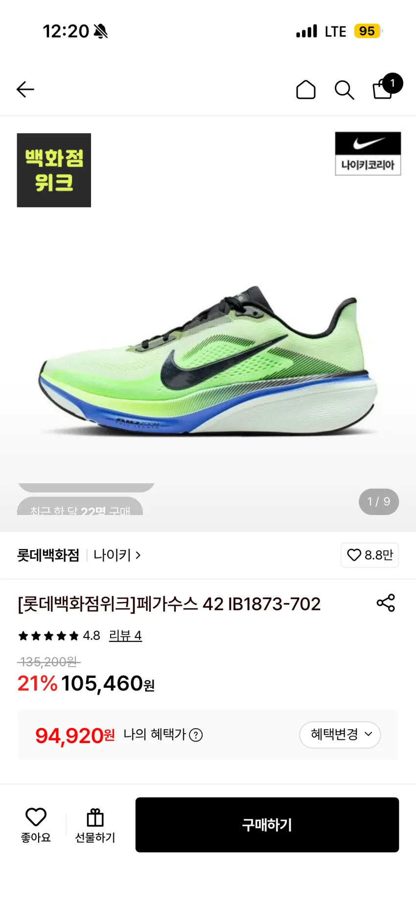 나이키 페가수스 42 IB1873-702