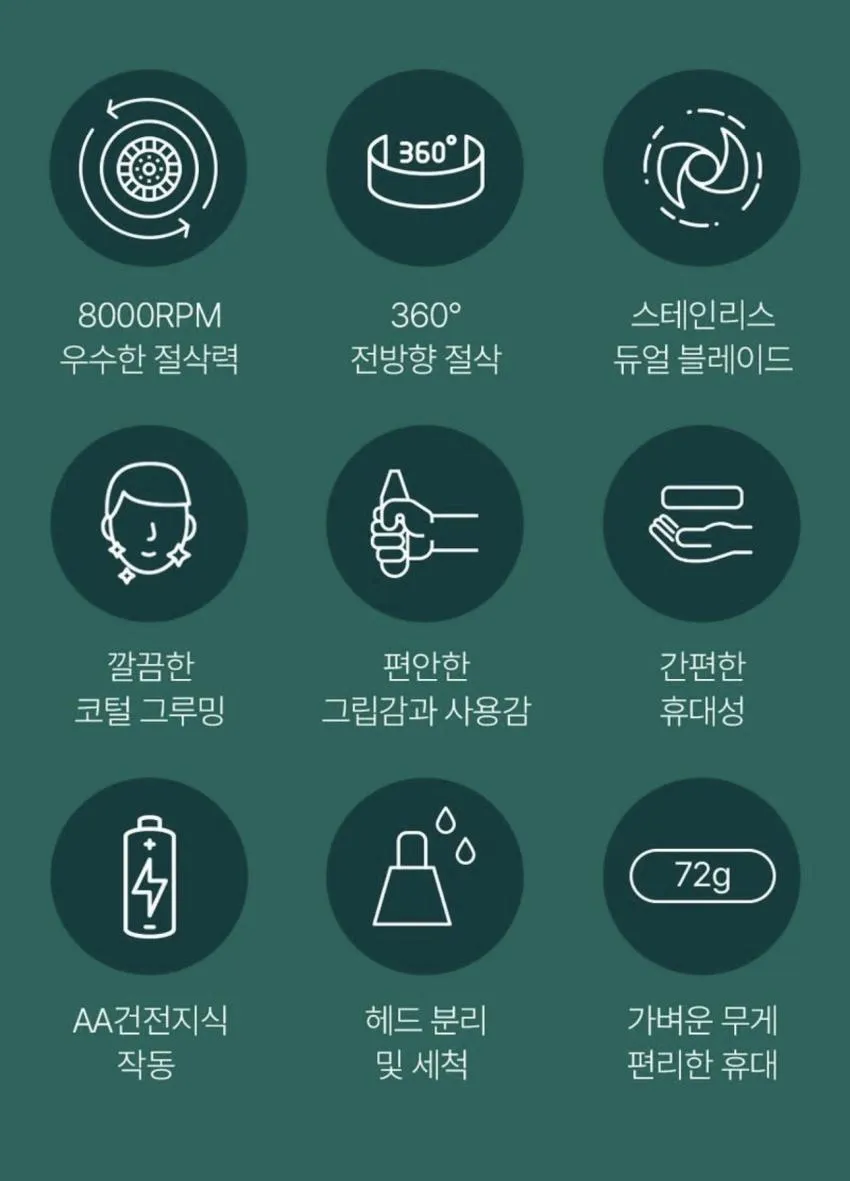 인사이디 코털제거기 건전지형