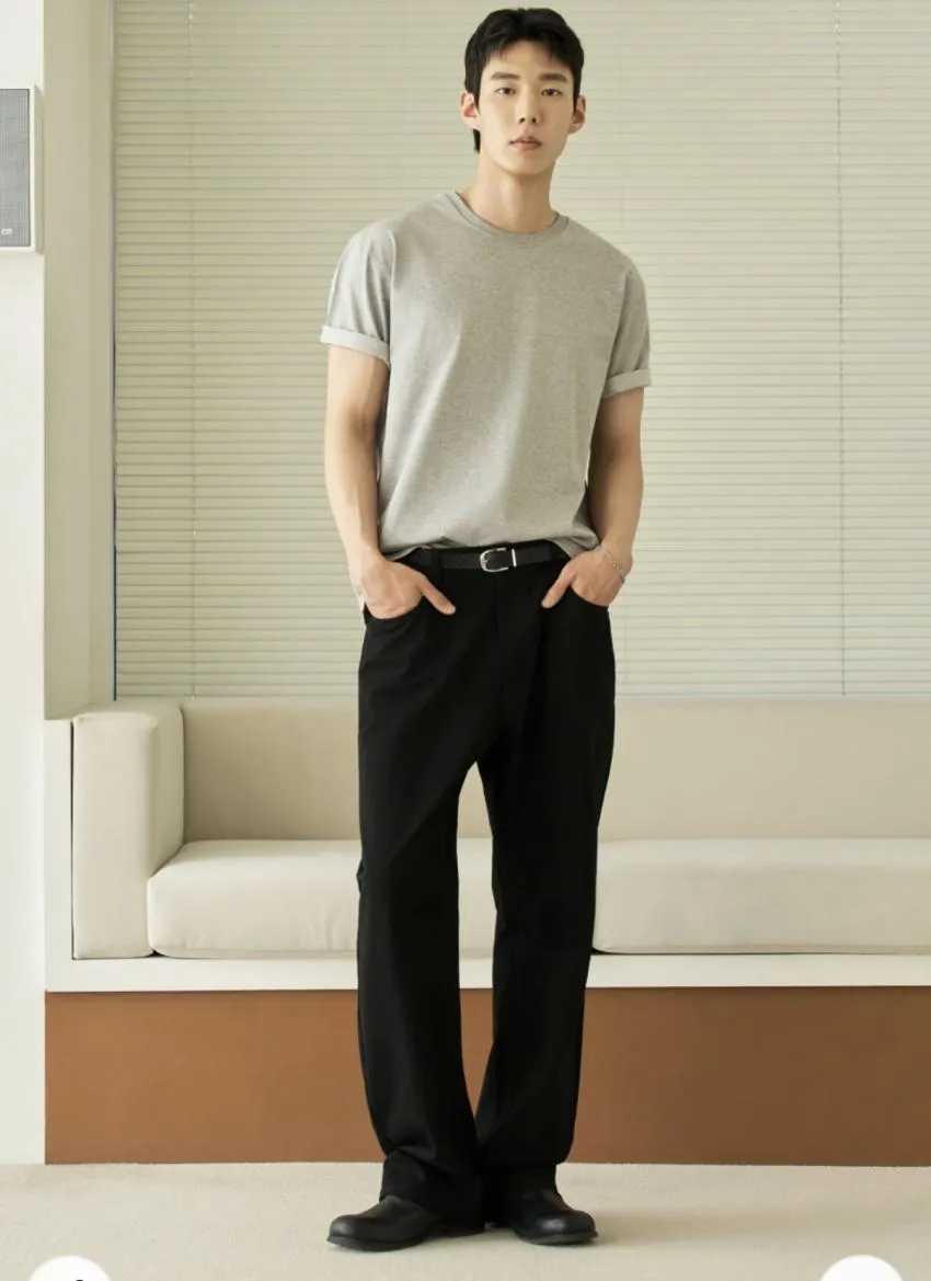 효지 스트레이트 카치온 팬츠 ₩29,900