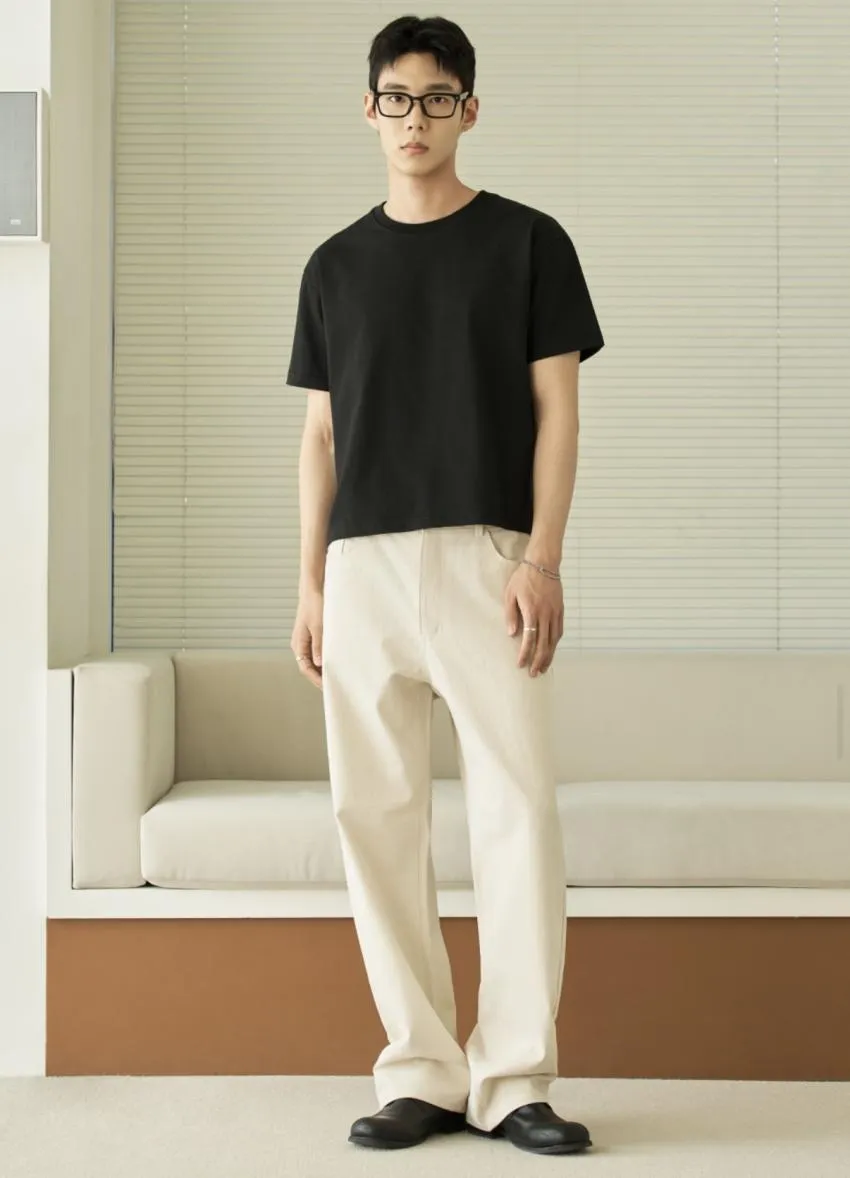 효지 스트레이트 카치온 팬츠 ₩29,900