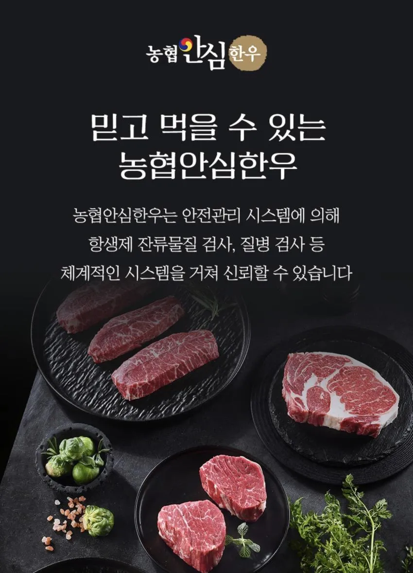 농협안심한우 1등급 부채살 냉장 600g