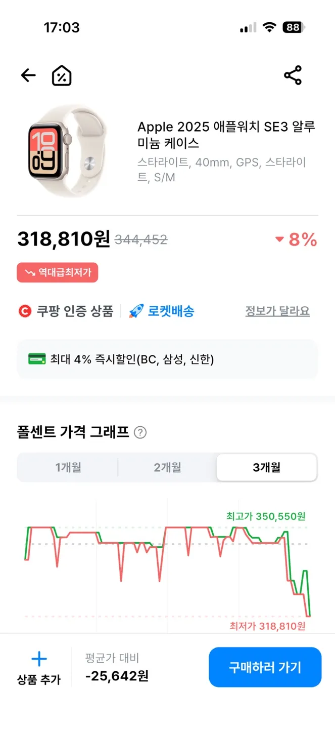 Apple 2025 애플워치 SE3 알루미늄 케이스