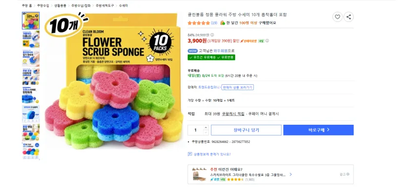 온앤리빙 찌든때 제거 이중 구조 주방 은사 수세미, 1세트, 40개입