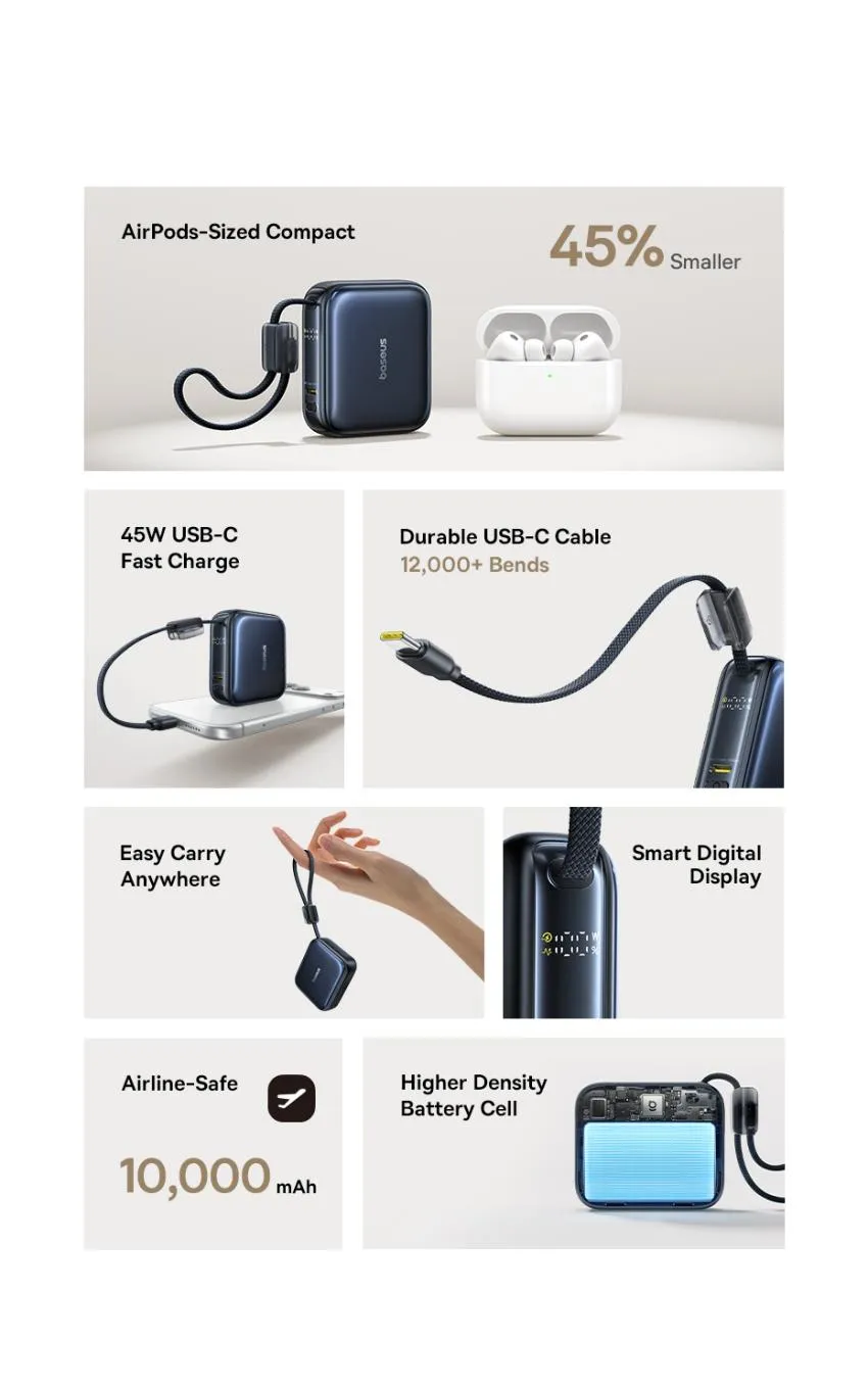 베이스어스 미니 보조배터리 45W 10000mAh