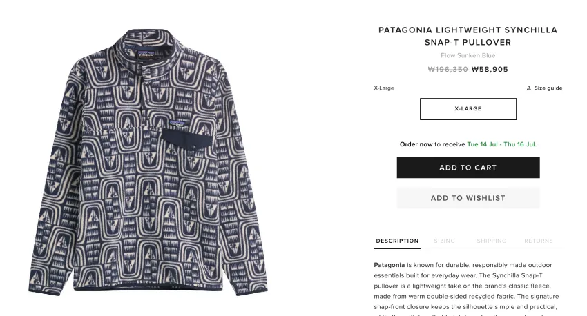 PATAGONIA LIGHTWEIGHT SYNCHILLA SNAP-T PULLOVER