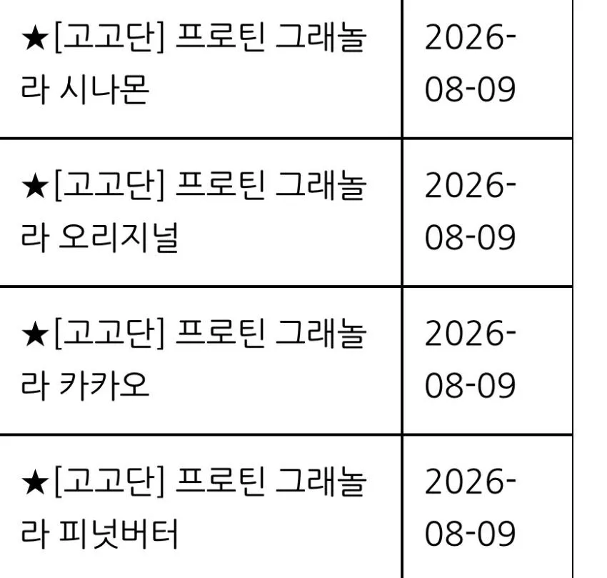 기한임박) 고고단 프로틴 그래놀라 25g / ₩190