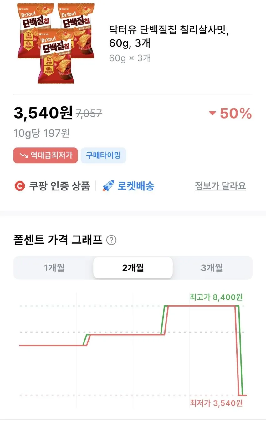 닥터유 단백질칩 칠리살사맛