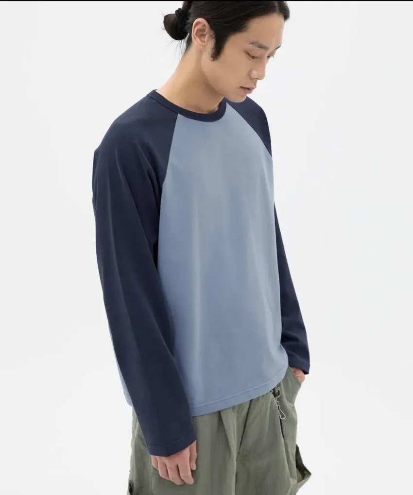 라운지21 남자 오버핏 래글런 실켓 라운드 긴팔티