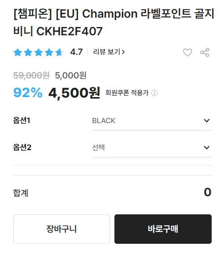 Champion 챔피온 비니 4,500