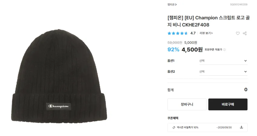 Champion 챔피온 비니 4,500
