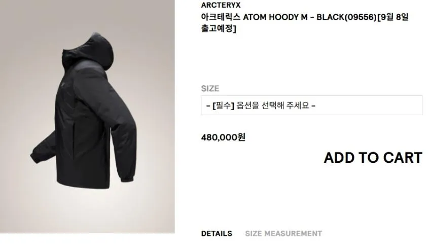 아크테릭스 CERIUM HOODY M 블랙