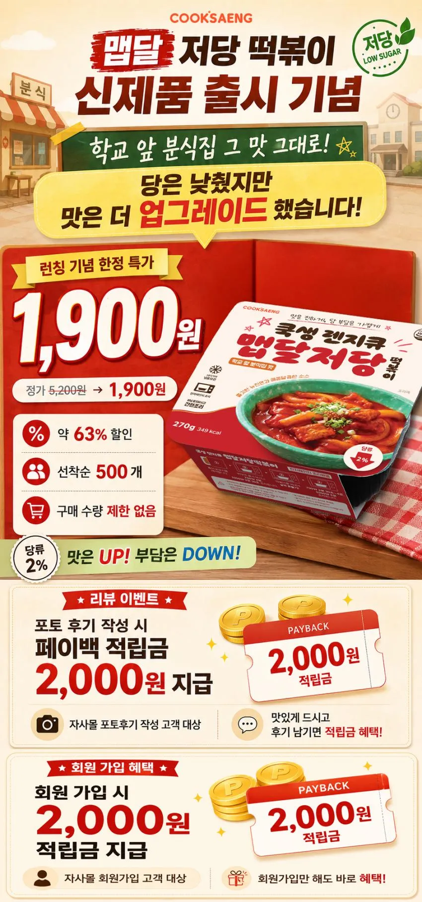 맵달 저당떡볶이 63%할인