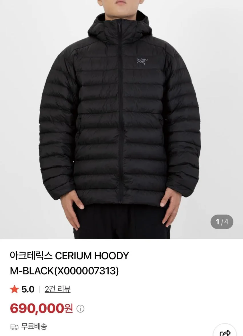 아크테릭스 세륨 후디 블랙