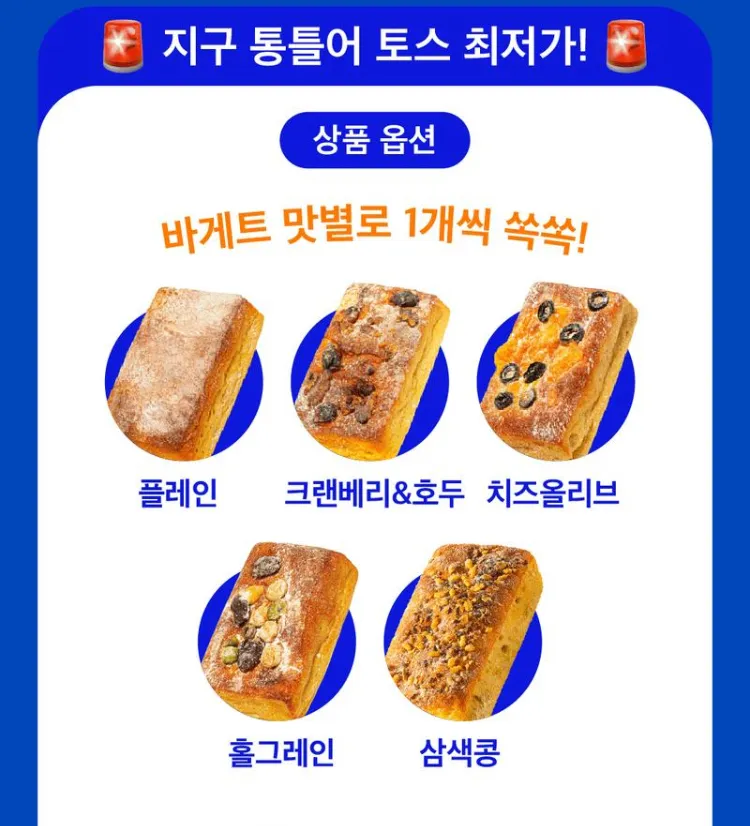 널담 고단백 저당 네모 바게트 5종 1세트