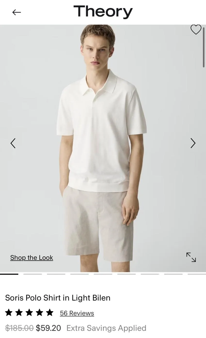 Theory(띠어리) Soris Polo Shirt in Light Bilen $59.2