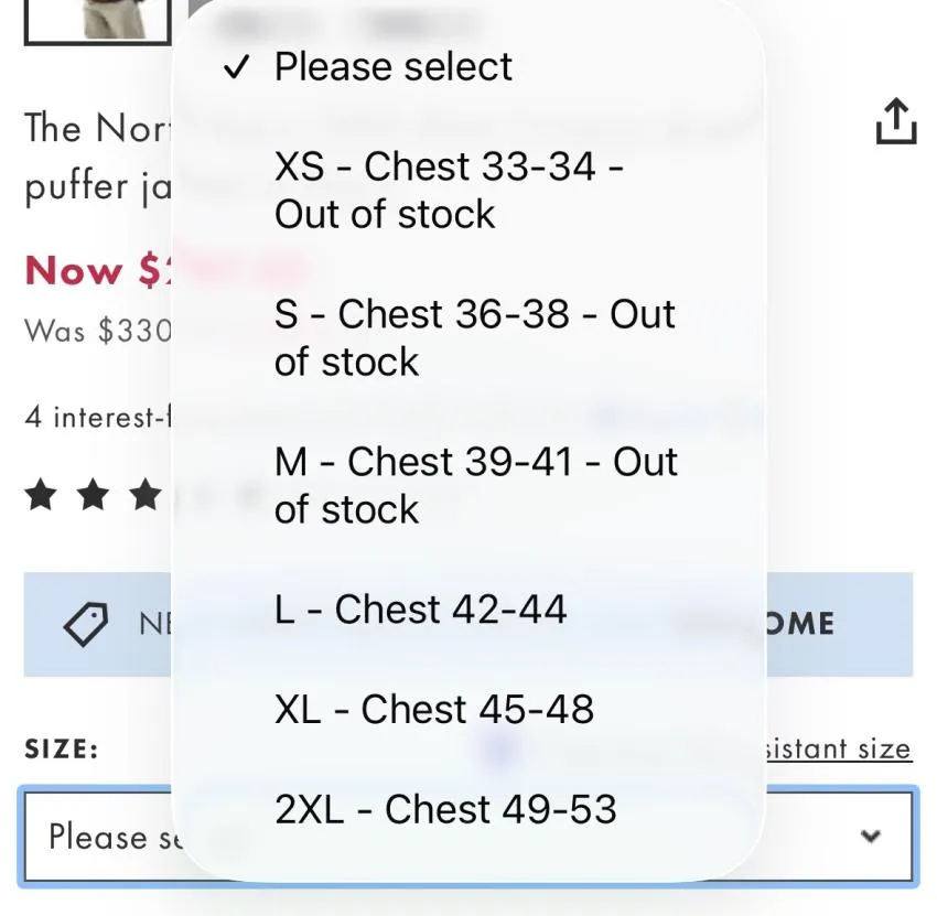 노스페이스 눕시 $185, 조공용 베스트 $128 등
