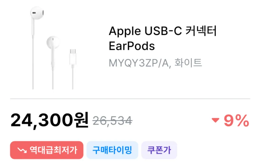 Apple USB-C 커넥터 EarPods