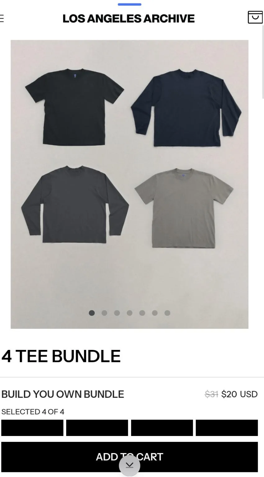 YEEZY GAP, 4 TEE BUNDLE