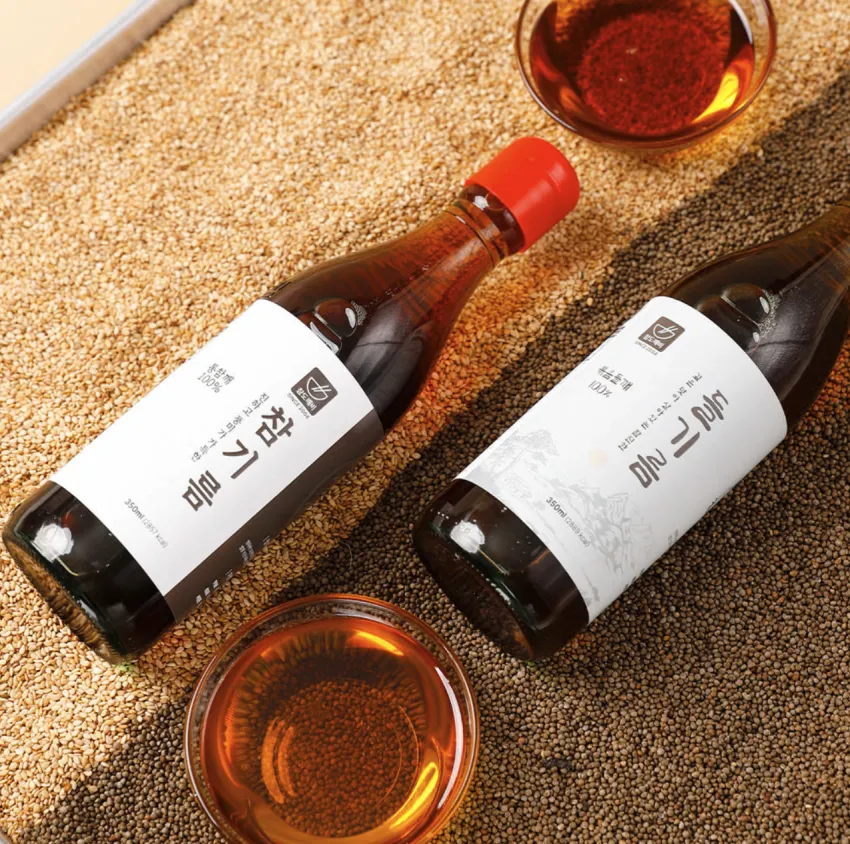 청정식품 HACCP 통들깨 100% 고소한 들기름, 2개, 350ml