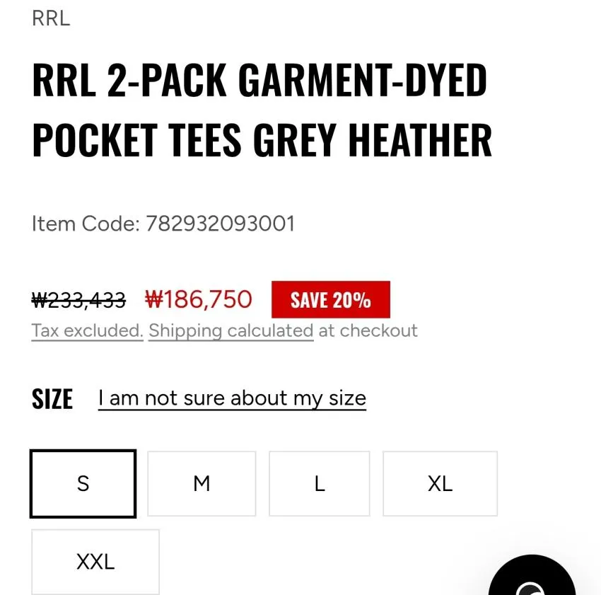 RRL 가먼트 다이 포켓 티셔츠 투팩 무관세 등