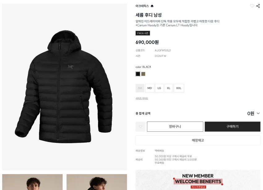 재입고) 아크테릭스 세륨 후디