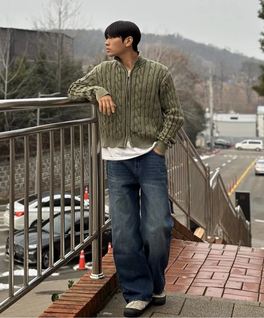 캣워싱 와이드 데님팬츠