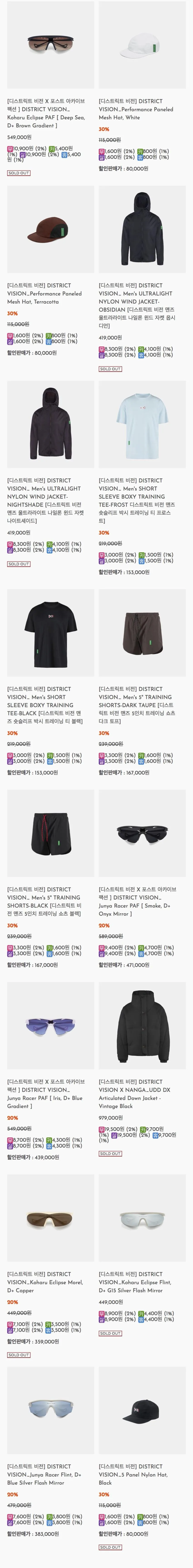 디스트릭트 비전 x PAF 콜라보레이션 선글라스 추가할인 외