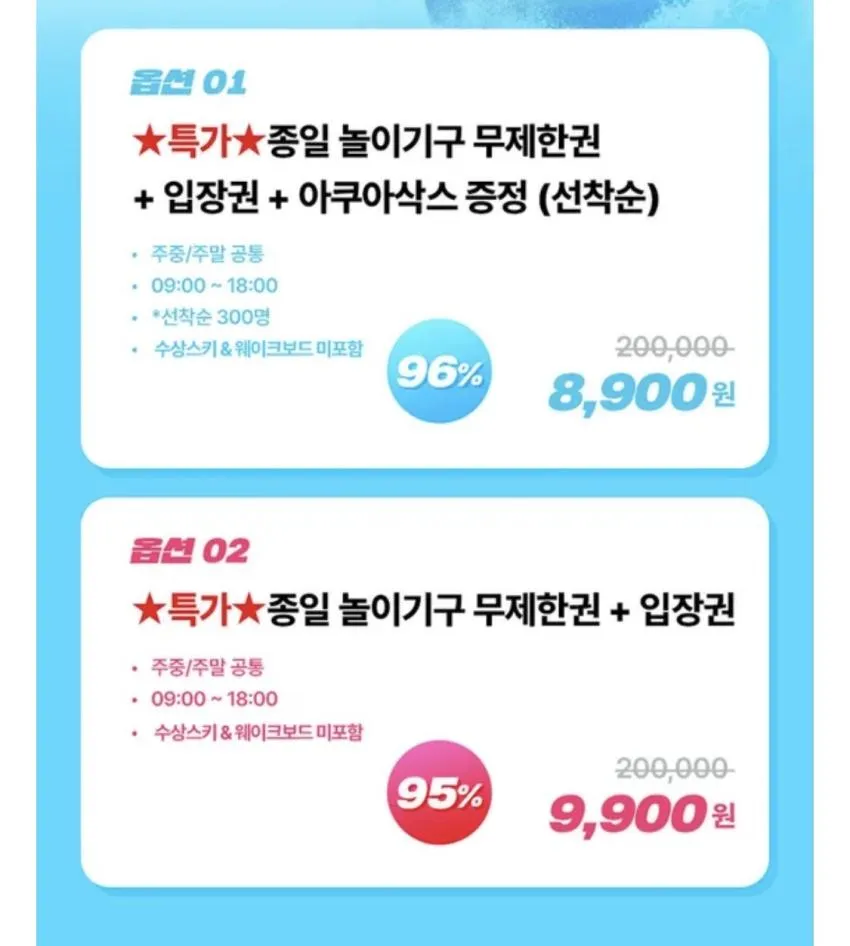가평 빠지 무제한 이용권 1인