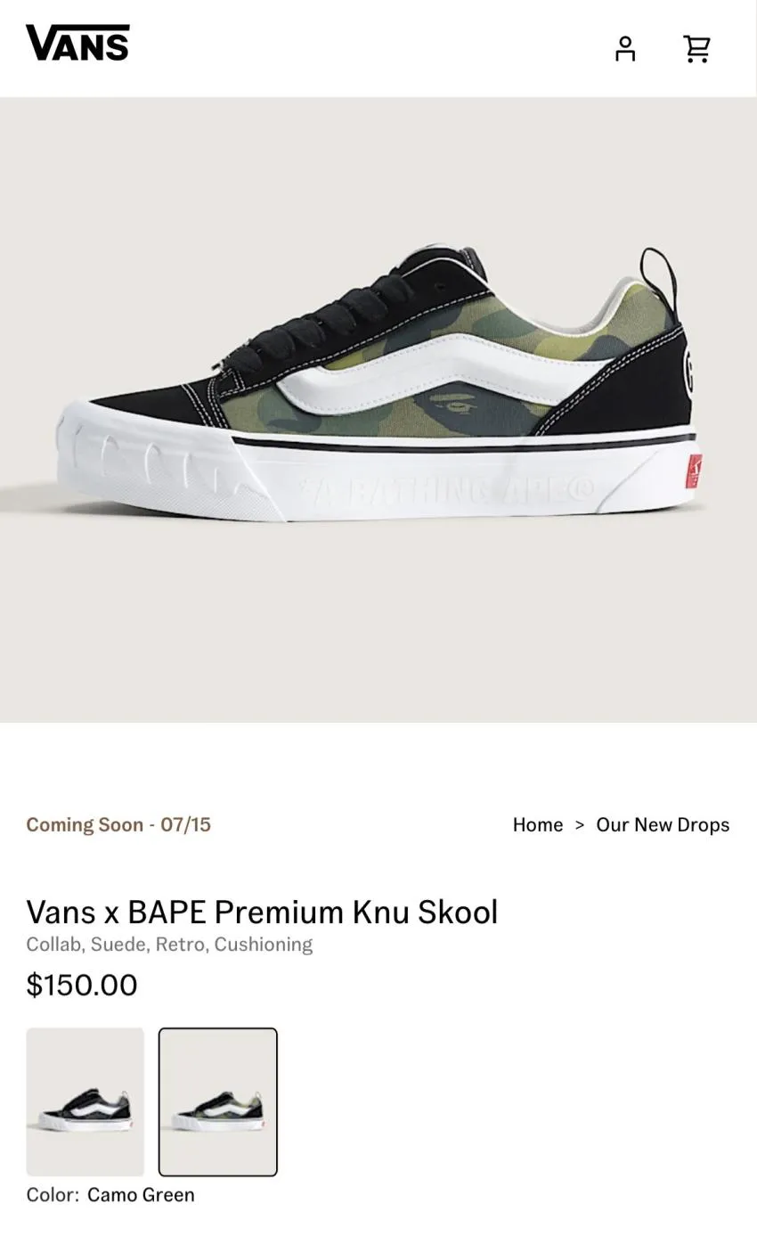 BAPE VANS KNU SKOOL 12시