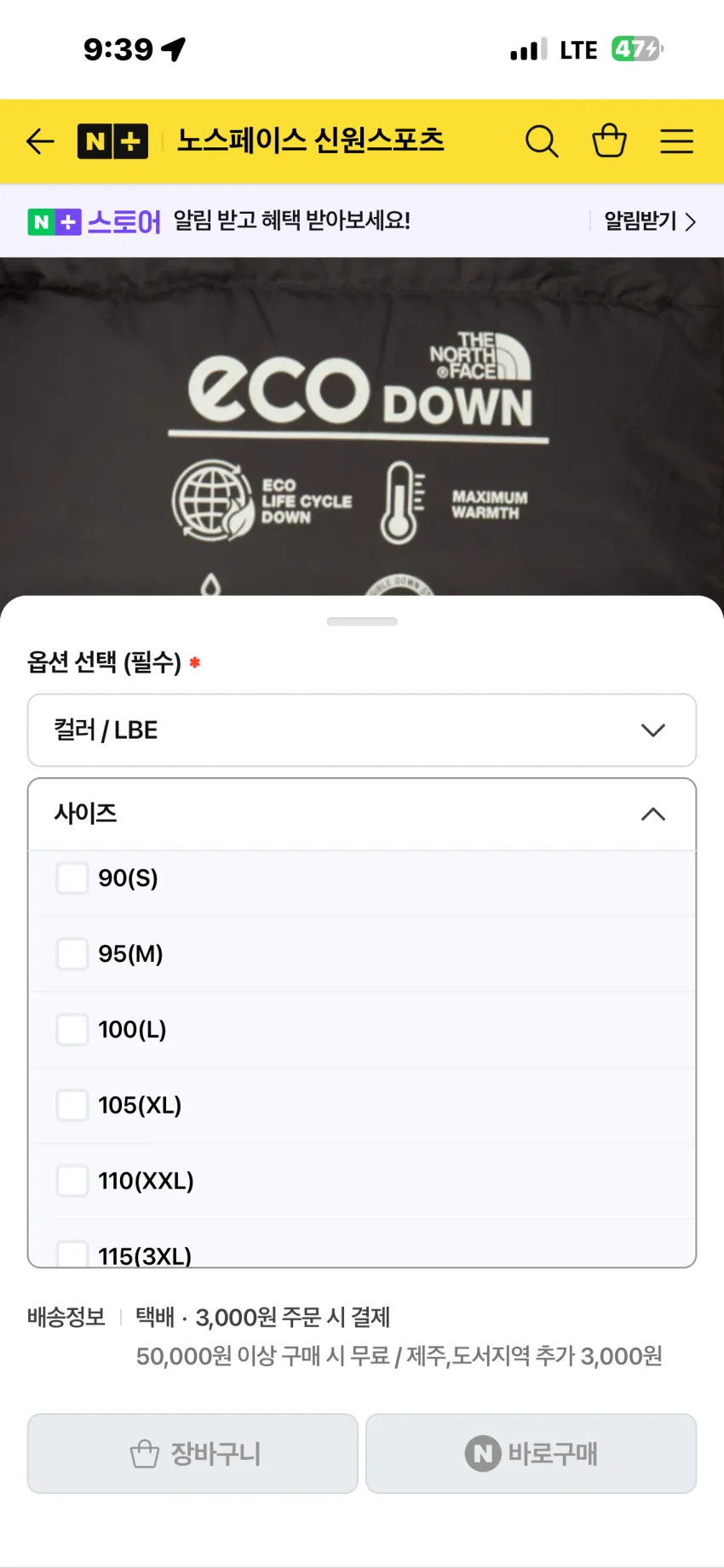 노스페이스 고어텍스 마운틴 구스 다운 자켓