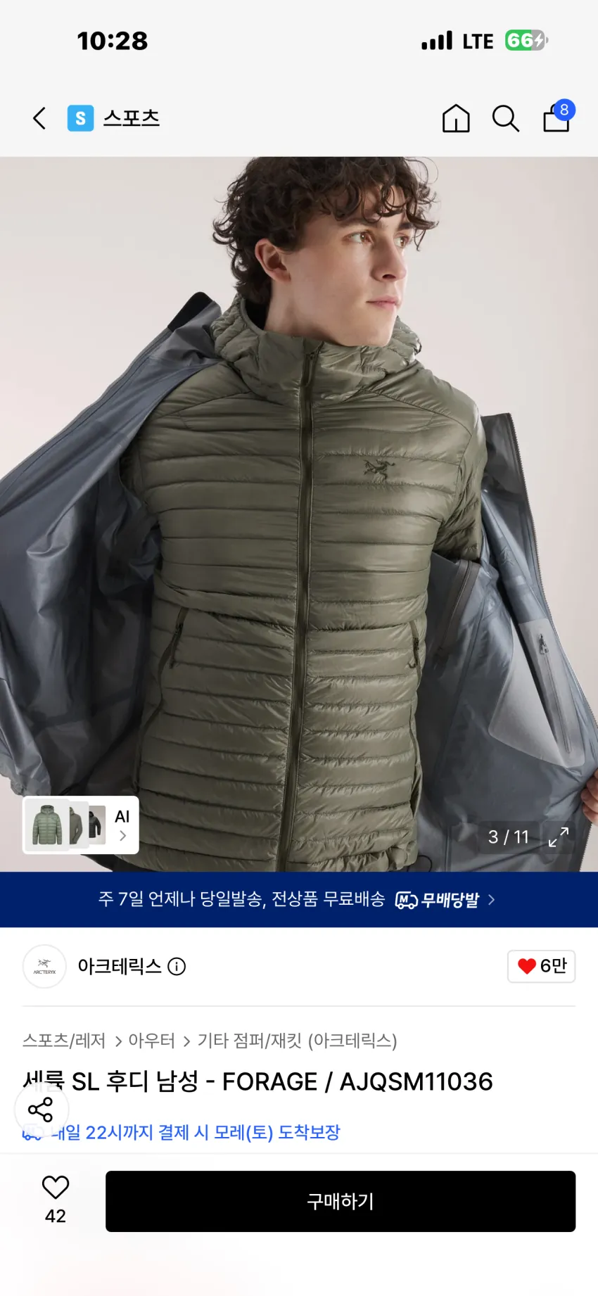 아크테릭스 세륨 SL 후디 포리지