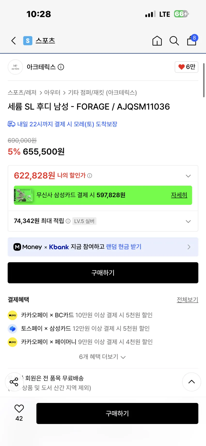 아크테릭스 세륨 SL 후디 포리지