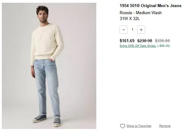 LEVIS 30% 추가할인 와고너 $147 등 LVC, 블루탭 무관세, 568 등 곡괭이