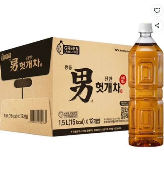 광동진한헛개차 무라벨 그린, 1.5L