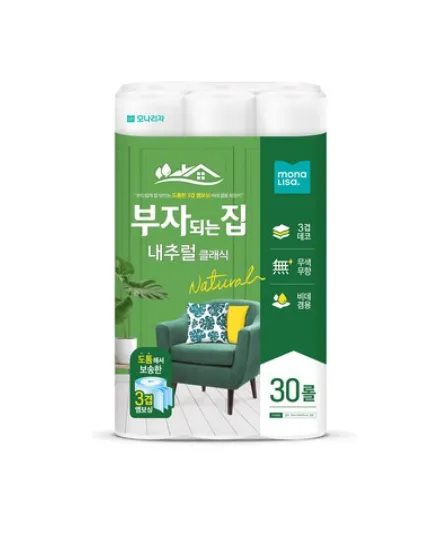 모나리자 부자되는집 내추럴클래식 화장지 3겹 30롤X4팩, 20m, 30롤