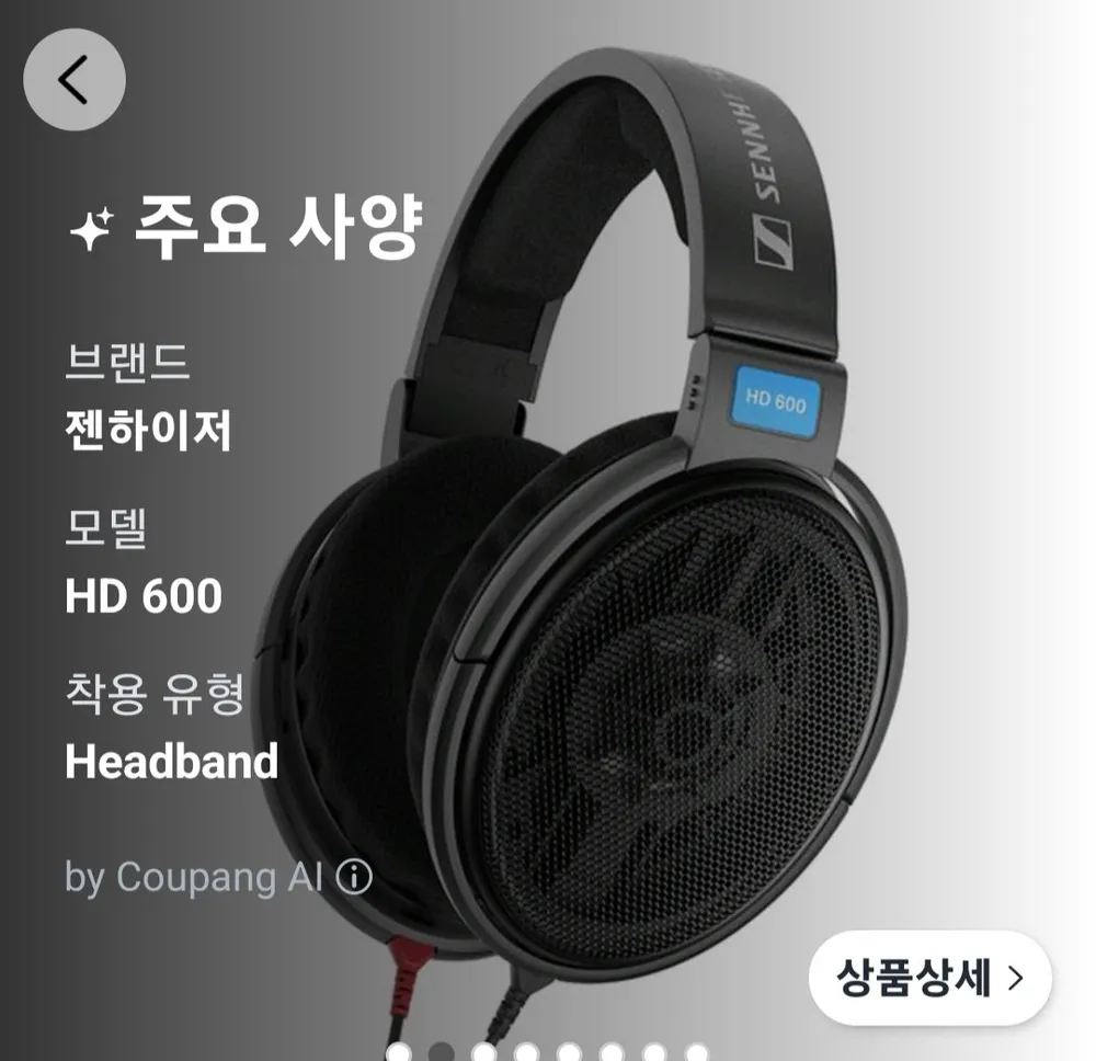 젠하이저 오픈형 레퍼런스 오디오필 유선 헤드폰 HD600